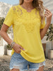 Women's Pearl-Trim Hollow-Out T-Shirt – Loose Fit, Short Sleeve, Casual Chic by FitiqueFit