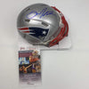 Autographed/Signed Julian Edelman New England Patriots Football Mini Helmet JSA COA