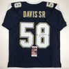 Autographed/Signed Thomas Davis Sr. Los Angeles LA Dark Blue Football Jersey JSA COA