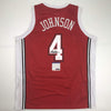Autographed/Signed Larry Johnson UNLV Red College Basketball Jersey PSA/DNA COA