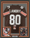 Framed Autographed/Signed Jarvis Landry 35x39 Cleveland Football Brown Jersey JSA COA