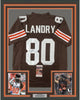 Framed Autographed/Signed Jarvis Landry 35x39 Cleveland Football Brown Jersey JSA COA
