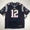 Autographed/Signed Tom Brady New England Patriots Blue Authentic Nike Game Football Jersey Tristar COA