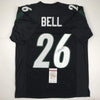 Autographed/Signed Le'Veon LeVeon Bell New York Black Football Jersey JSA COA