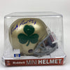 Autographed/Signed Rudy Ruettiger Shamrock Notre Dame Irish Football Mini Helmet JSA COA