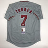Autographed/Signed Trea Turner Washington Grey Baseball Jersey JSA COA