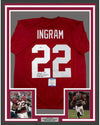 Framed Autographed/Signed Mark Ingram 09 Heisman 35x39 Alabama Red College Football Jersey Beckett BAS COA