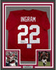 Framed Autographed/Signed Mark Ingram 09 Heisman 35x39 Alabama Red College Football Jersey Beckett BAS COA