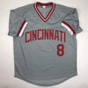 Autographed/Signed Joe Morgan HOF 90 Cincinnati Grey Baseball Jersey JSA COA