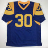 Autographed/Signed Todd Gurley II Los Angeles LA Retro Blue Football Jersey Beckett BAS COA
