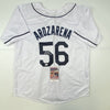 Autographed/Signed Randy Arozarena Tampa Bay White Baseball Jersey JSA COA