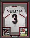 Framed Autographed/Signed Todd Gurley 35x39 Georgia White College Football Jersey Beckett BAS COA