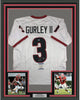 Framed Autographed/Signed Todd Gurley 35x39 Georgia White College Football Jersey Beckett BAS COA