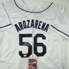 Autographed/Signed Randy Arozarena Tampa Bay White Baseball Jersey JSA COA
