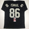 Autographed/Signed Raghib Ismail Rocket Oakland Black Football Jersey JSA COA