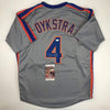 Autographed/Signed Lenny Dykstra 86 WS Champs New York Grey Baseball Jersey JSA COA