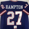 Autographed/Signed Rodney Hampton New York Blue Football Jersey PSA/DNA COA