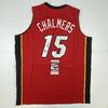 Autographed/Signed Mario Chalmers Miami Red Basketball Jersey JSA COA