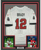 Framed Autographed/Signed Tom Brady 35x39 Tampa Bay Buccaneers White Authentic Nike Game Football Jersey Fanatics COA