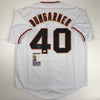 Autographed/Signed Madison Bumgarner San Francisco White Baseball Jersey JSA COA