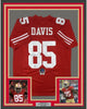 Framed Autographed/Signed Vernon Davis 35x39 San Francisco Red Football Jersey Beckett BAS COA