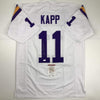 Autographed/Signed Joe Kapp Minnesota White Football Jersey JSA COA