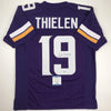 Autographed/Signed Adam Thielen Minnesota Purple Football Jersey Beckett BAS COA