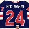 Autographed/Signed Rob McClanahan Blue Team USA Miracle On Ice 1980 Olympics Hockey Jersey JSA COA