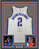 Framed Autographed/Signed Shai Gilgeous-Alexander 35x39 Oklahoma City Thunder White Basketball Jersey Fanatics COA