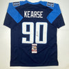 Autographed/Signed Jevon Kearse Tennessee Dark Blue Football Jersey JSA COA