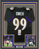 Framed Autographed/Signed Odafe Oweh 35x39 Baltimore Black Football Jersey JSA COA