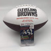 Autographed/Signed Nick Chubb Cleveland Browns Full Size FS White Panel Logo Football JSA COA