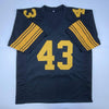 Autographed/Signed Troy Polamalu Pittsburgh Color Rush Football Jersey Beckett BAS COA