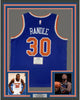 Framed Autographed/Signed Julius Randle 35x39 New York Knicks Blue Basketball Jersey Fanatics COA #2