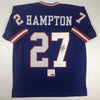 Autographed/Signed Rodney Hampton New York Blue Football Jersey PSA/DNA COA