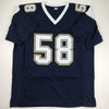 Autographed/Signed Thomas Davis Sr. Los Angeles LA Dark Blue Football Jersey JSA COA