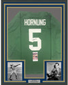 Framed Autographed/Signed Paul Hornung 35x39 Notre Dame Green College Football Jersey JSA COA