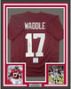 Framed Autographed/Signed Jaylen Waddle 35x39 Alabama Red College Football Jersey Beckett BAS COA