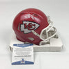 Autographed/Signed Travis Kelce Kansas City Chiefs Mini Football Helmet Beckett BAS COA