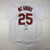 Autographed/Signed Mark McGwire St. Louis White Baseball Jersey JSA COA