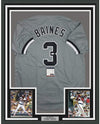 Framed Autographed/Signed Harold Baines 05 WS Champs 35x39 Chicago Grey Baseball Jersey PSA/DNA COA
