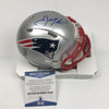 Autographed/Signed Julian Edelman New England Patriots Football Mini Helmet Beckett BAS COA