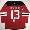 Autographed/Signed Nico Hischier New Jersey Red Hockey Jersey Beckett BAS COA