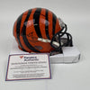 Autographed/Signed Joe Burrow Cincinnati Bengals Mini Football Helmet Fanatics COA