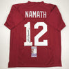 Autographed/Signed Joe Namath Alabama Red College Football Jersey JSA COA