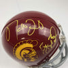 Autographed/Signed Matt Leinart & Reggie Bush USC Trojans Southen Cal College Football Mini Helmet GTSM Tristar COA