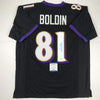 Autographed/Signed Anquan Boldin Baltimore Black Football Jersey Beckett BAS COA