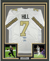 Framed Autographed/Signed Taysom Hill 35x39 New Orleans Color Rush Football Jersey Beckett BAS COA