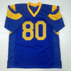 Autographed/Signed Henry Ellard Los Angeles LA Blue Football Jersey JSA COA by Hall of Fame Sports Memorabilia