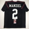 Autographed/Signed Johnny Manziel 12 Heisman Texas A&M Black College Football Jersey JSA COA